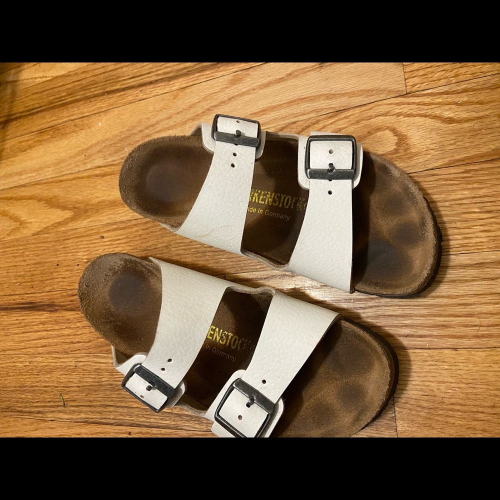 Women’s white Birkenstock’s